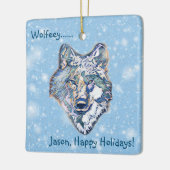Der Winter Wolf (personalisiert) Metal-Ornament Keramikornament (Links)