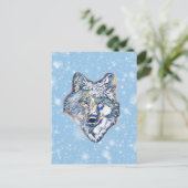 Der Winter Wolf Postkarte (Stehend Vorderseite)