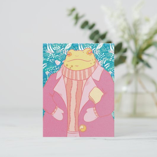 Der Winterfrosch Postkarte (Stehend Vorderseite)