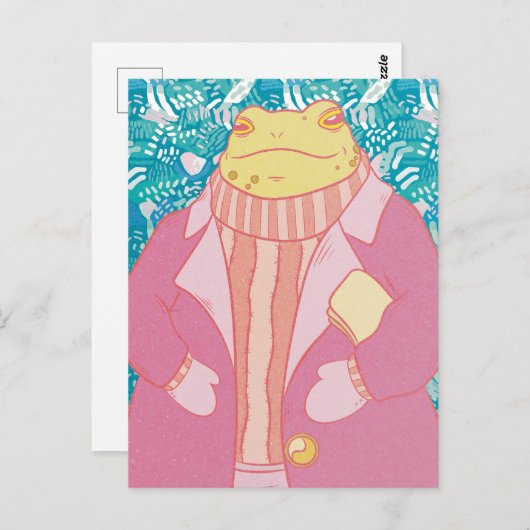 Der Winterfrosch Postkarte (Vorne/Hinten)