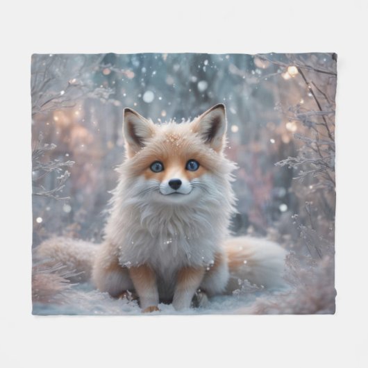 Der Winterfuchs Fleecedecke (Vorderseite (Horizontal))