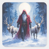 Der Winterkönig kommt. Quadratischer Aufkleber (Vorderseite)