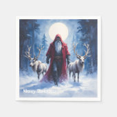 Der Winterkönig kommt. Serviette (Vorderseite)