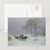 Der winterliche Weg zum Markt Postkarte (Vorne/Hinten)