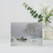 Der winterliche Weg zum Markt Postkarte (Stehend Vorderseite)