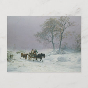 Der winterliche Weg zum Markt Postkarte