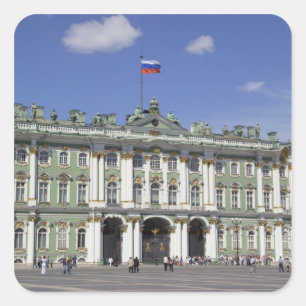 Der Winterpalast, St. Petersburg, Russland (RF) Quadratischer Aufkleber
