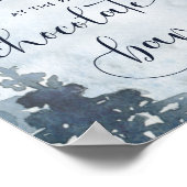 Der Winterwald erwärmt sich an der heißen Schokola Poster (Ecke)