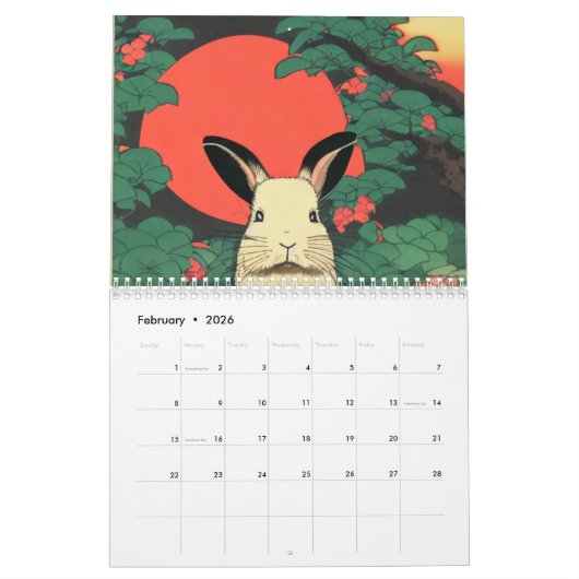 Der winzig schöne, sonnige Mini-Lop-Kaninchenkalen Kalender (Feb 2026)