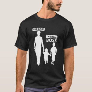 Der wirkliche Boss Papa Alter Sohn Vater Tag T-Shirt