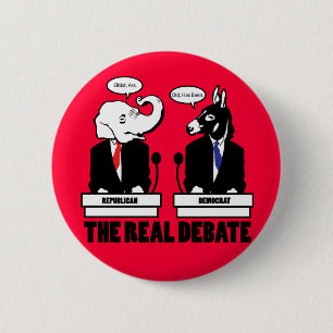 Der wirkliche Debatten-Knopf Button