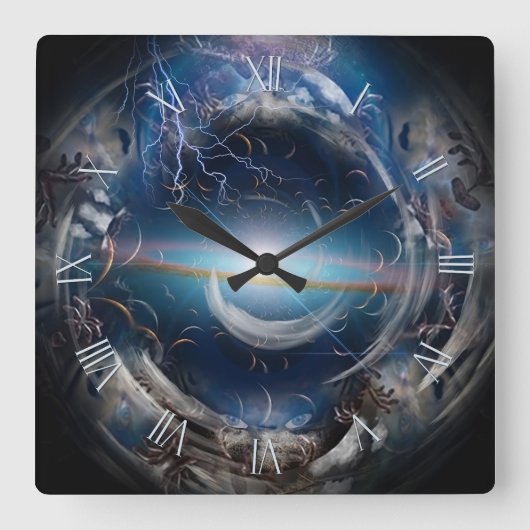 Der Wirrwarr der Wahnsinn Quadratische Wanduhr (Vorderseite)