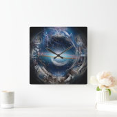 Der Wirrwarr der Wahnsinn Quadratische Wanduhr (Zuhause)