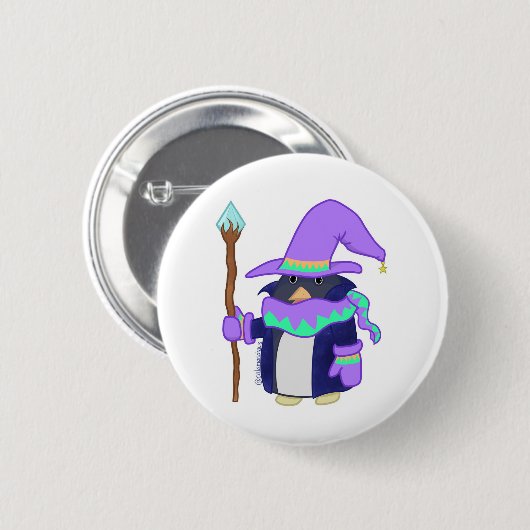 Der Wizard Penguin Badge Button (Vorne & Hinten)