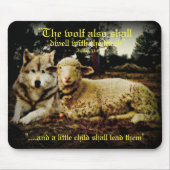 "Der Wolf bleibt mit dem niederlegenden Lamm" Mousepad (Vorne)