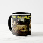 "Der Wolf bleibt mit dem niederlegenden Lamm" Tasse (Vorderseite Links)