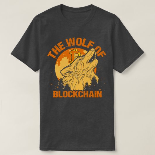 Der Wolf der Blockchain Funny Bitcoin Wall Street  T-Shirt (Design vorne)