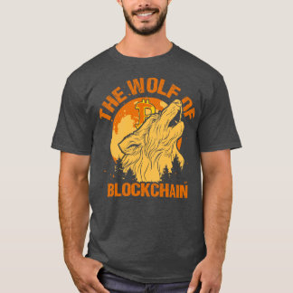 Der Wolf der Blockchain Funny Bitcoin Wall Street  T-Shirt