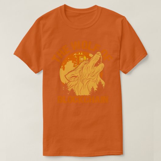 Der Wolf der Blockchain Funny Bitcoin Wall Street T-Shirt (Design vorne)