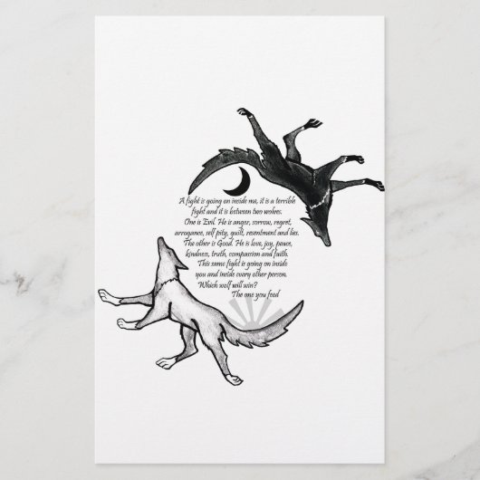 Der Wolf, der Füttre Briefpapier (Vorderseite)