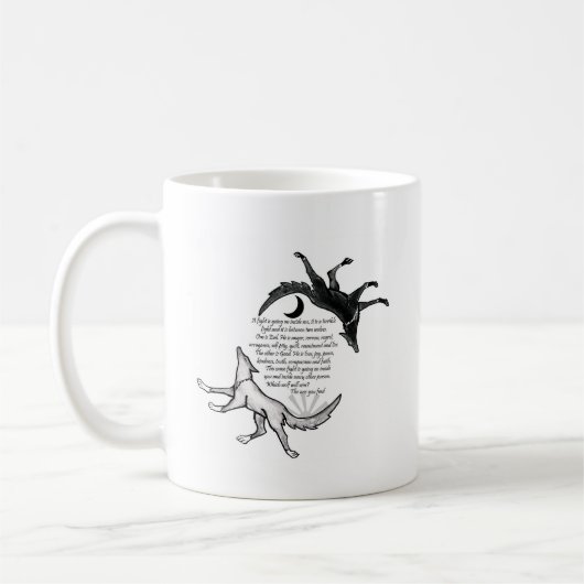 Der Wolf, der Füttre Kaffeetasse (Links)