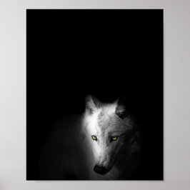 Der Wolf, ein modernes, schwarz-weißes Foto, Poster