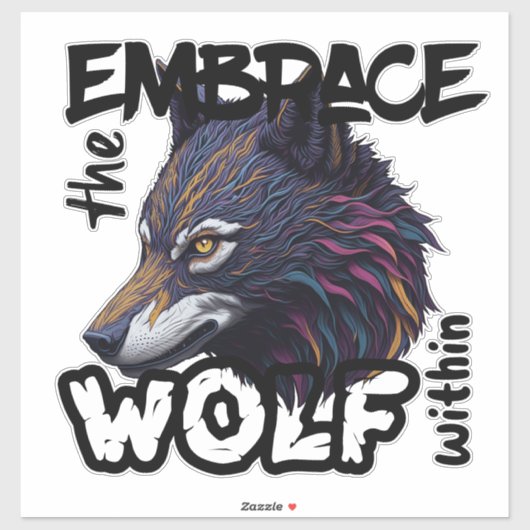 Der Wolf im Inneren Aufkleber (Blatt)