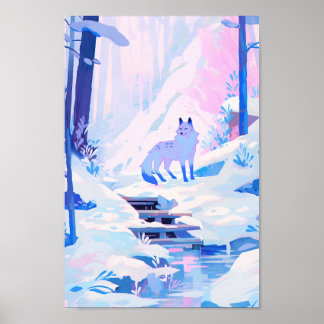 Der Wolf im Schnee Poster
