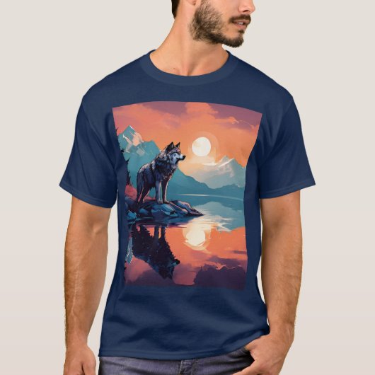 Der Wolf in den Bergen T-Shirt (Vorderseite)