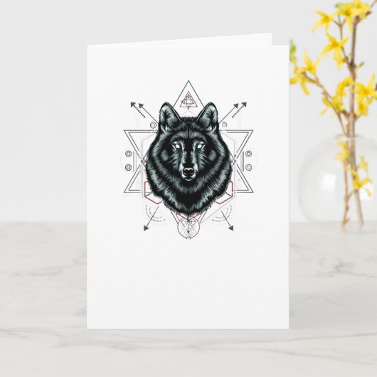 Der Wolf Karte (Gelbe Blume)