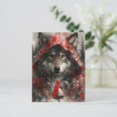 Der Wolf sieht über wenig Rot. Postkarte (Stehend Vorderseite)
