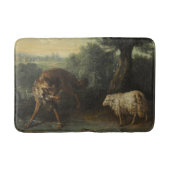 Der Wolf und das Lamm (von Jean-Baptiste Oudry) Badematte (Vorderseite)