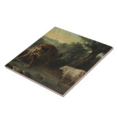 Der Wolf und das Lamm (von Jean-Baptiste Oudry) Fliese (Seite)