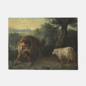 Der Wolf und das Lamm (von Jean-Baptiste Oudry) Fußmatte (Vorderseite)