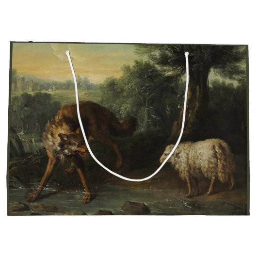 Der Wolf und das Lamm (von Jean-Baptiste Oudry) Große Geschenktüte (Rückseite)
