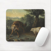 Der Wolf und das Lamm (von Jean-Baptiste Oudry) Mousepad (Mit Mouse)