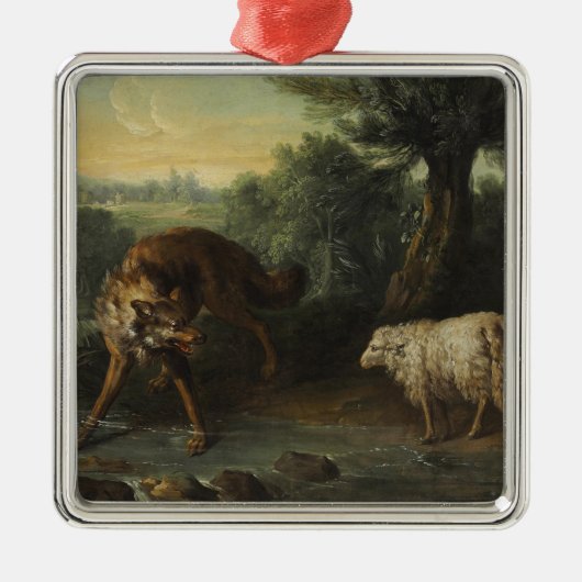 Der Wolf und das Lamm (von Jean-Baptiste Oudry) Ornament Aus Metall (Vorne)