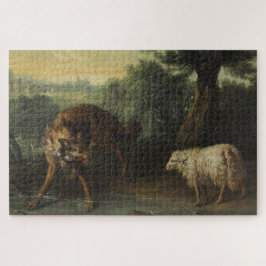Der Wolf und das Lamm (von Jean-Baptiste Oudry) Puzzle