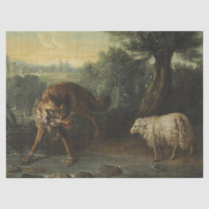 Der Wolf und das Lamm (von Jean-Baptiste Oudry) Seidenpapier