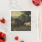 Der Wolf und das Lamm (von Jean-Baptiste Oudry) Serviette (Beispiel)