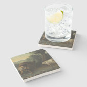 Der Wolf und das Lamm (von Jean-Baptiste Oudry) Steinuntersetzer (Seitenansicht)