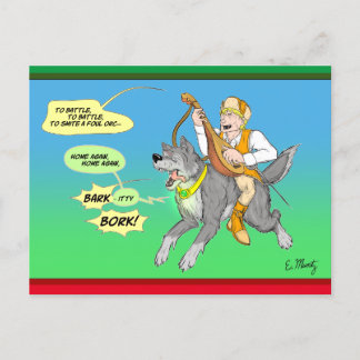 Der Wolf und der Barde Feiertagspostkarte