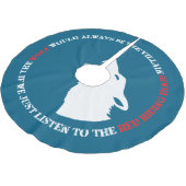 Der Wolf wäre immer der Bösewicht Polyester Weihnachtsbaumdecke (Schrägansicht)