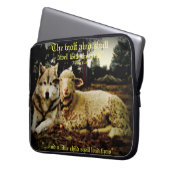 "Der Wolf wird mit dem Lämmer wohnen", das Laptopschutzhülle (Vorderseite Links)