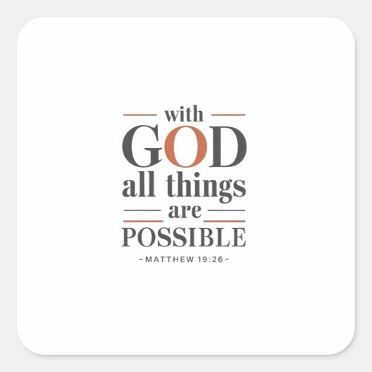 Der Wunderarbeiter: Glauben und Erlangen mit Gott Quadratischer Aufkleber (Vorderseite)