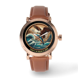 Der wunderbare Adler schlummert hinunter zum Fisch Armbanduhr