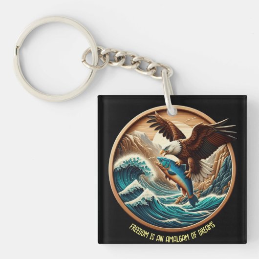 Der wunderbare Adler schlummert hinunter zum Fisch Schlüsselanhänger (Vorderseite)