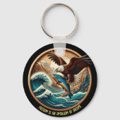 Der wunderbare Adler schlummert hinunter zum Fisch Schlüsselanhänger (Vorderseite)
