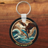 Der wunderbare Adler schlummert hinunter zum Fisch Schlüsselanhänger (Rückseite)