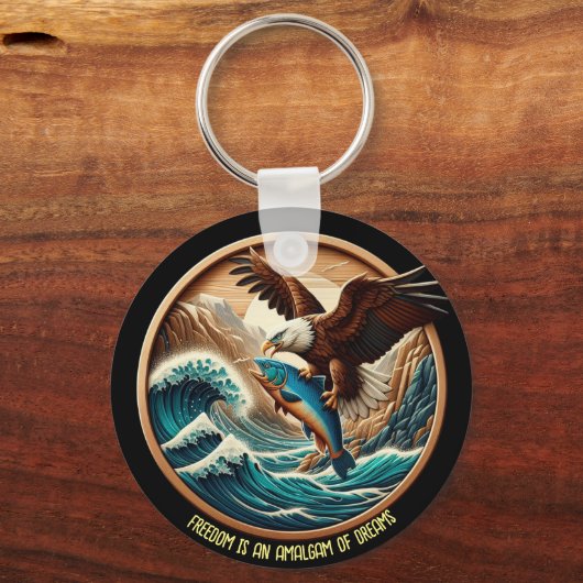 Der wunderbare Adler schlummert hinunter zum Fisch Schlüsselanhänger (Rückseite)